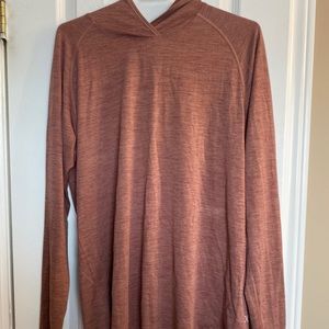 rust coloured long sleeve shirt with hood